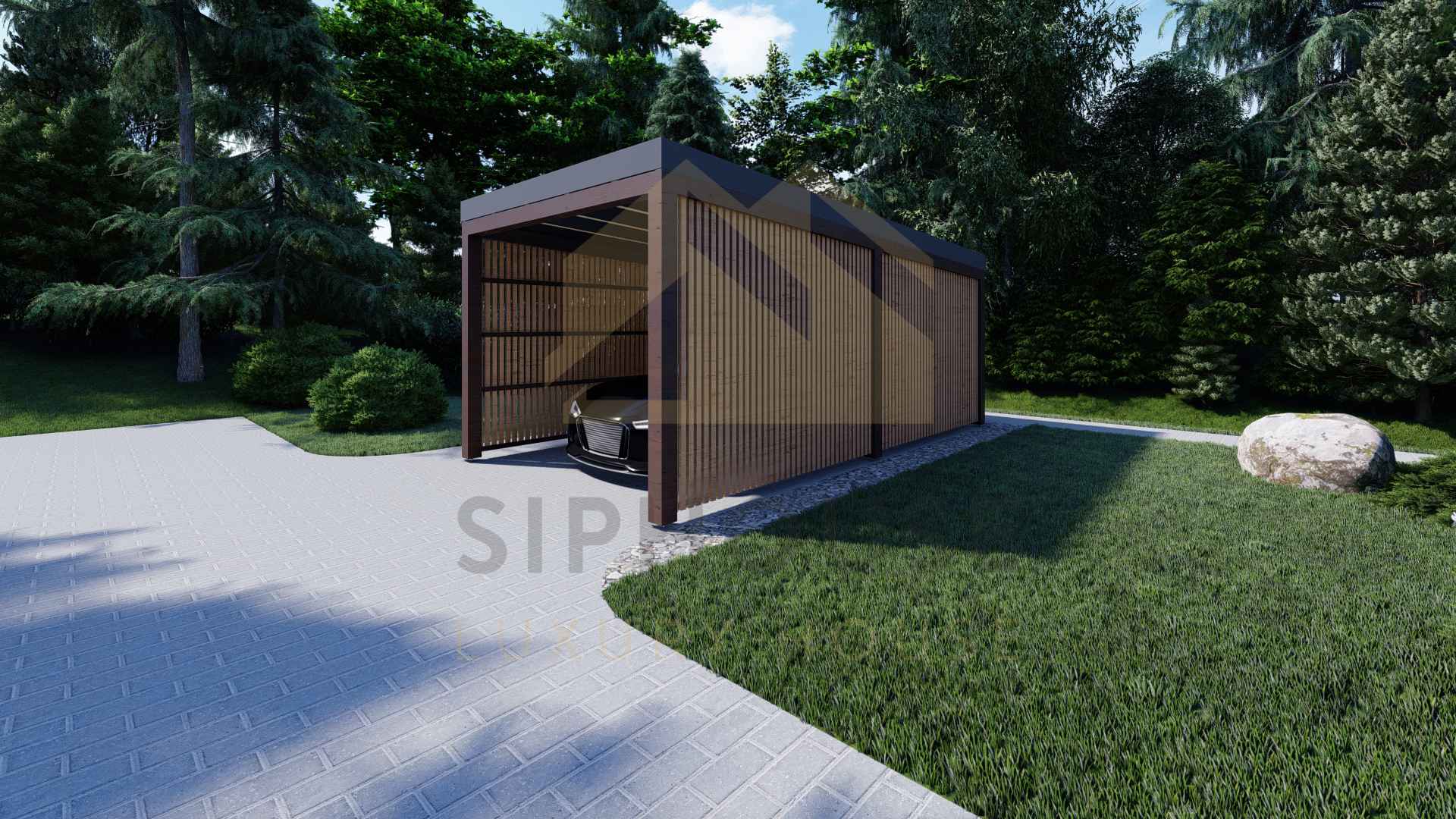 single wooden carport s55 1