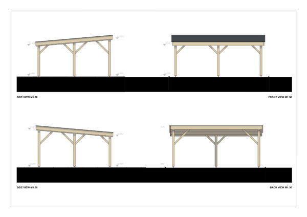 Aethelstan double wooden carport plan