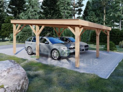 Aethelstan double wooden carport 01