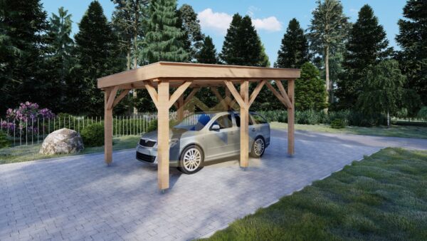 Aethelstan single wooden carport 02