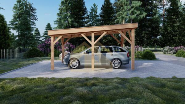Aethelstan single wooden carport 03