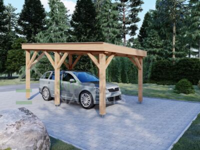 Aethelstan single wooden carport 04