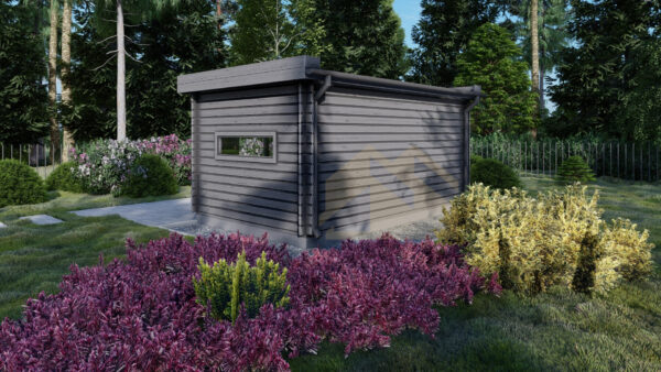 Log cabin office anthracite 44mm 03
