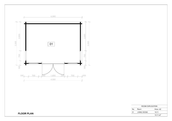 wooden office poolhouse 44mm plan