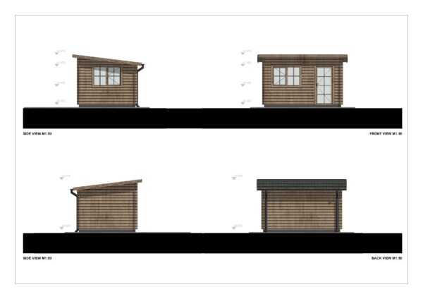 wooden house dreux 44mm facade