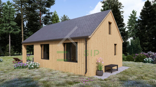 Wooden House Eva (Insulated, 44 mm + cladding), 39m² + 12m² Terrace