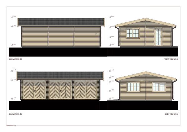 Triple Wooden Garage Archelaos, 49 m²