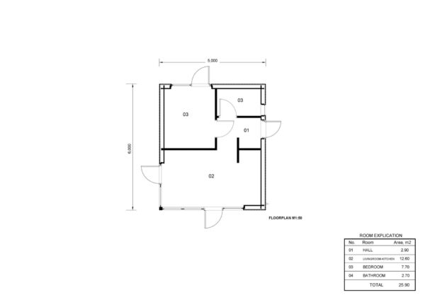 Granny Annexe Olivier (34 mm + cladding), 30m²