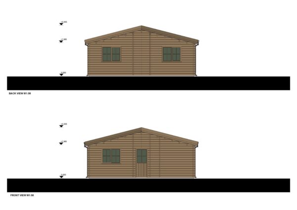 Log Cabin Fien (Insulated, 44+44mm), 103 m²