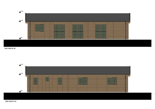 Log Cabin Fien (Insulated, 44+44mm), 103 m²