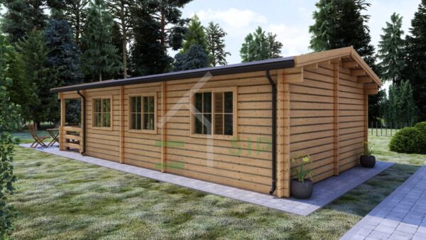 Log Cabin Paul (44+44 mm), 42 m² + 10 m² Terrace