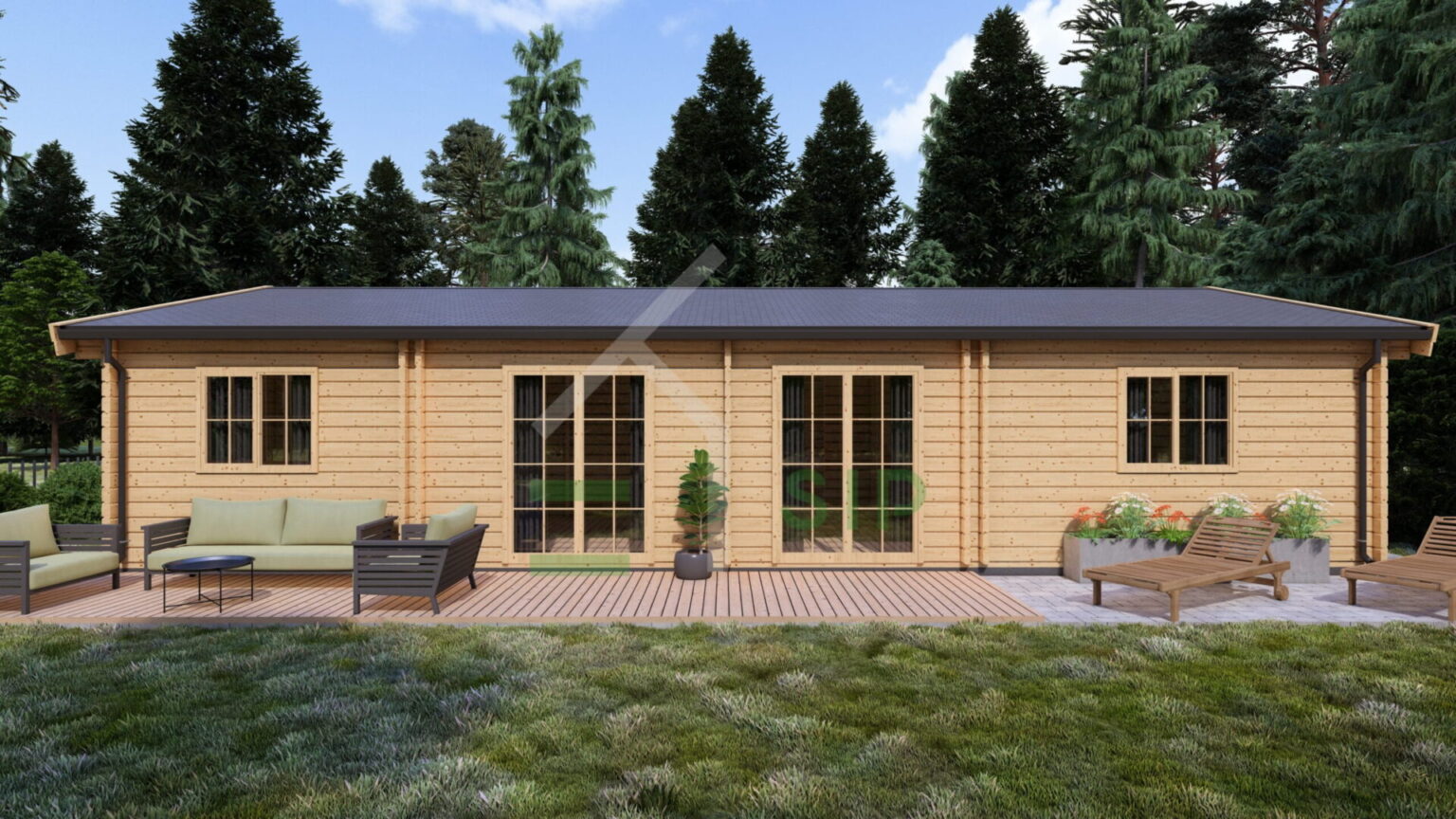 Log Cabin Mark (44+44 mm), 103 m² - siphouse
