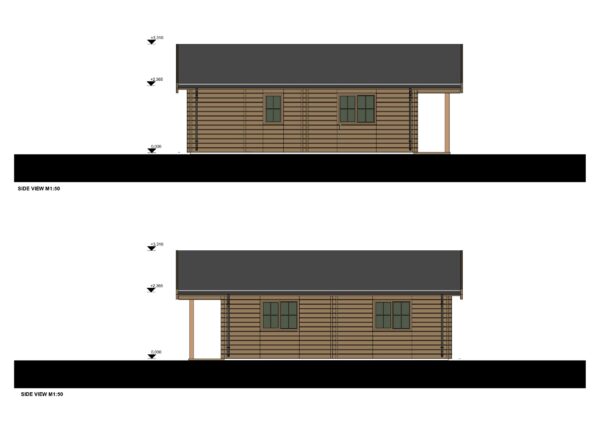 Log Cabin Tess (Insulated, 44+44mm), 100m²