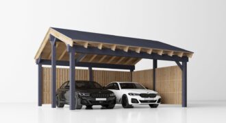 Double Wooden Carport Olivia S, 6×6, 36m²