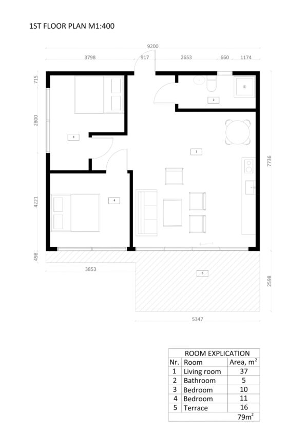 Granny Annexe Nicosia, 79 m²