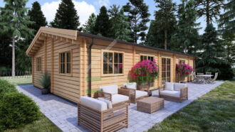 Log Cabin Fien (Insulated, 44+44mm), 103 m²