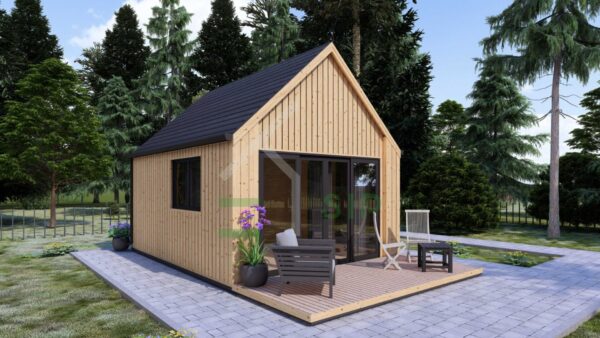 Wooden House Frank (Premium Insulated 44 mm + Cladding), 20 m²