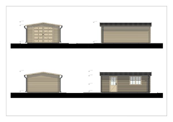 Log Cabin Garage Alesund, 24 m²