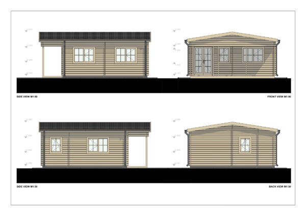 Log Cabin House 44mm Cassander, 32 M²
