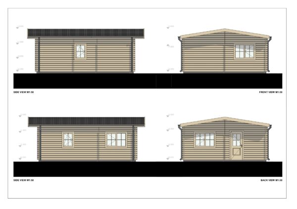 Log Cabin Office Caesarius, 37 M²