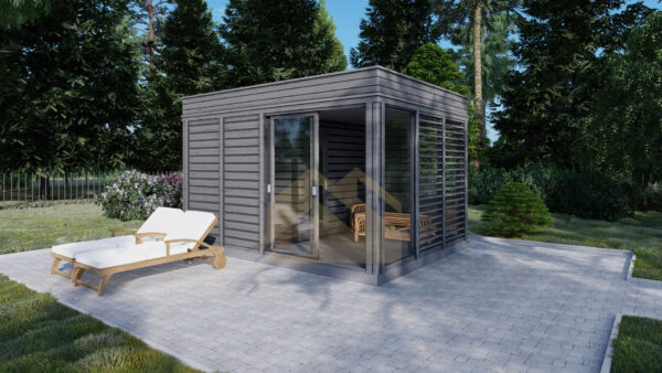 Modern Sauna Anthracite, 3×4, 12 m²