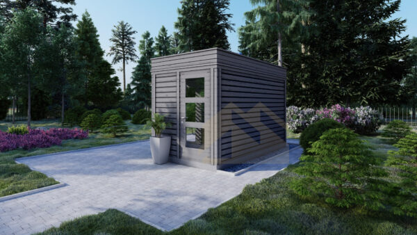 Outdoor Sauna Anthracite, 2×4, 8 m²