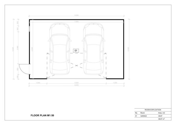 Prefab Garage Kit Tregarne, 38 m²