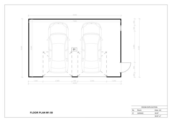 Prefab Garage Kit Marazion, 38 m²