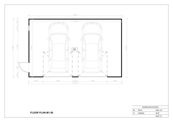 Prefab Garage Kit Varfell, 38 m²