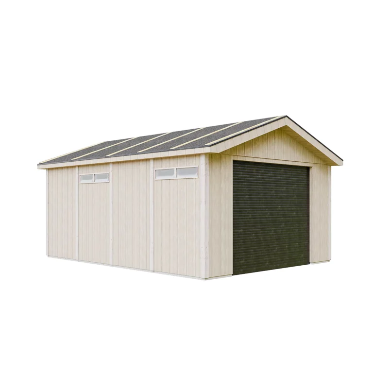 Luxury wooden garage SH506 – 354 x 486 cm – 17 m2