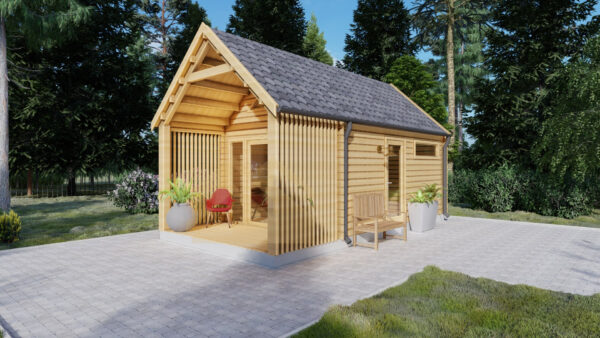 Residential Log Cabin 44mm, Antigonos, 3.7×7, 24 M²