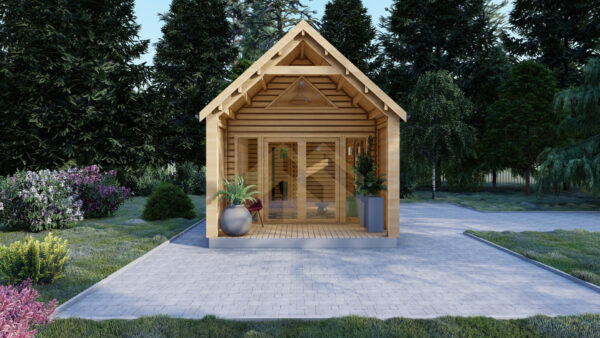 Residential Log Cabin 44mm, Antigonos, 3.7×7, 24 M²