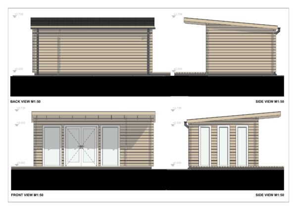 Traditional Outdoor Office Kaltag 44mm, 3.5×6, 21 M²