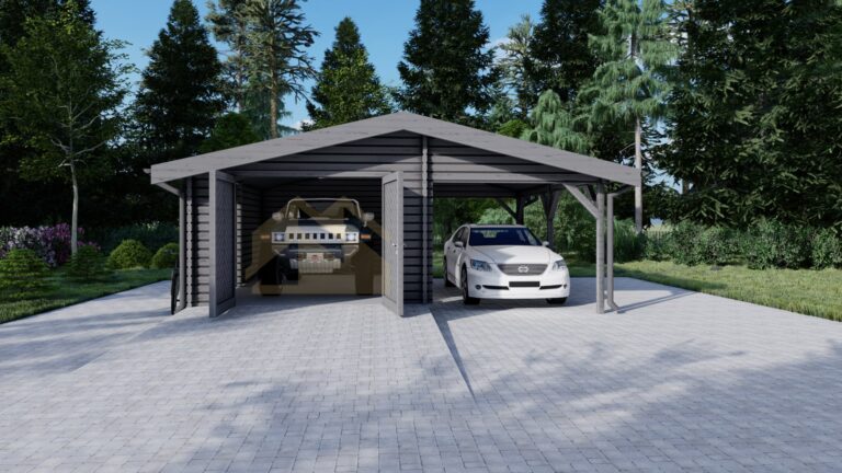 Wooden Carport Garage Perdikkas II, 37 m²