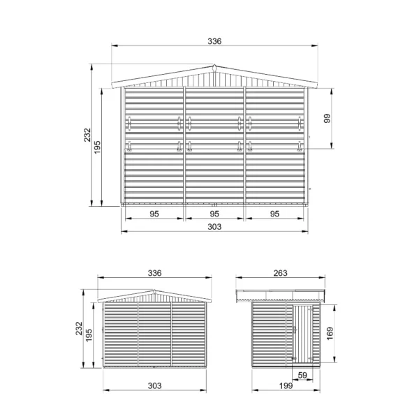 Sales stall SH564 – 303 x 199 cm – 6 m2