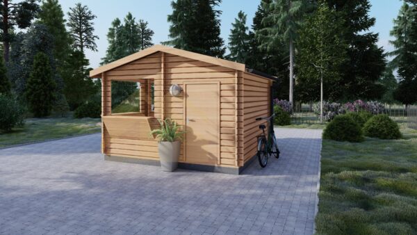 Wooden Sales Kiosk, 4×4, 16 m²