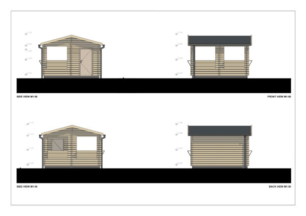 Wooden Sales Kiosk, 4×4, 16 m²