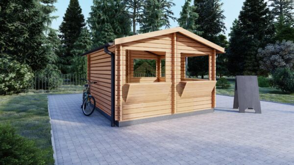 Wooden Sales Kiosk, 4×4, 16 m²