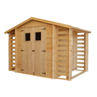 Tool shed with firewood shed SH537 – 312 x 200 cm – 5 m2