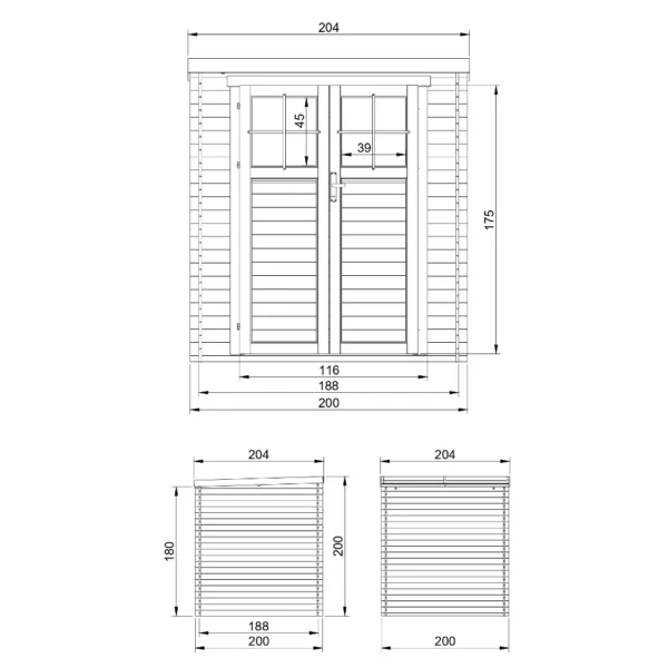 Garden shed with floor SH541 – 200 x 200 cm – 4 m2