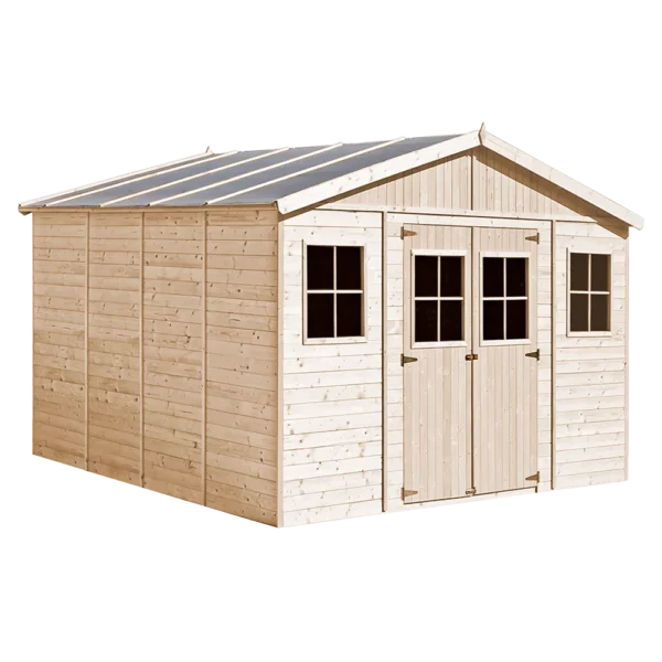 Garden shed in wood with floor SH590- 401 x 395 cm – 16 m2