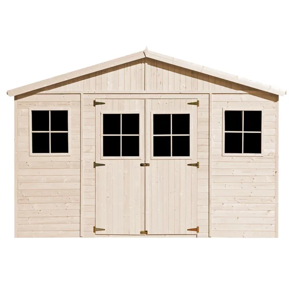 Garden shed in wood with floor SH590- 401 x 395 cm – 16 m2