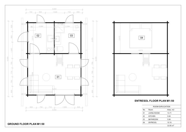 Wooden Summer House 44mm Olympias, 34 M²